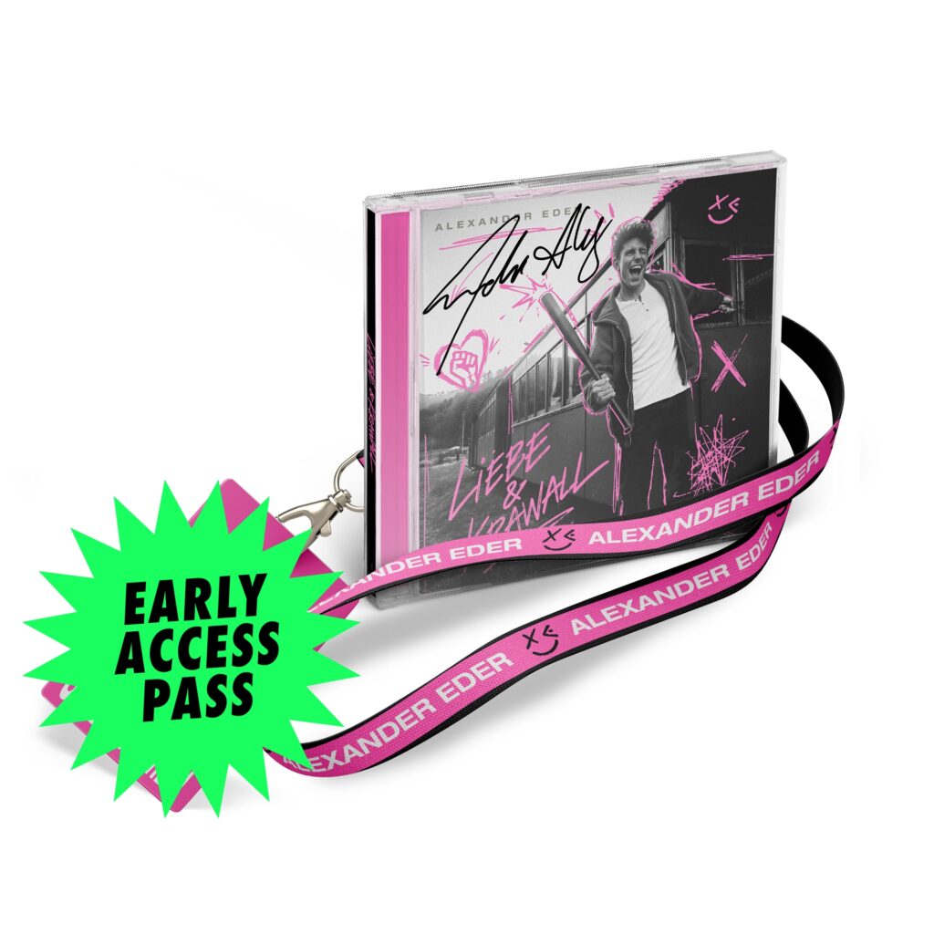 Alexander Eder Liebe & Krawall: signierte CD mit Early Access Tour Lanyard
