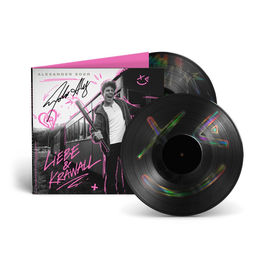 Alexander Eder Liebe & Krawall: signiertes Coloured Laser-Etched Doppel-Vinyl